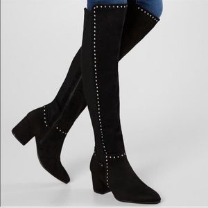 Seven Dials over the knee black Suede boots